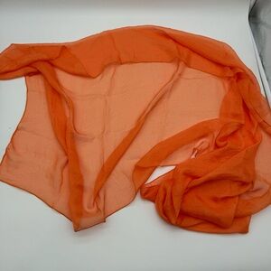 New. Orange Chiffon Silk Scarf – Lightweight & Elegant size 28”x60”